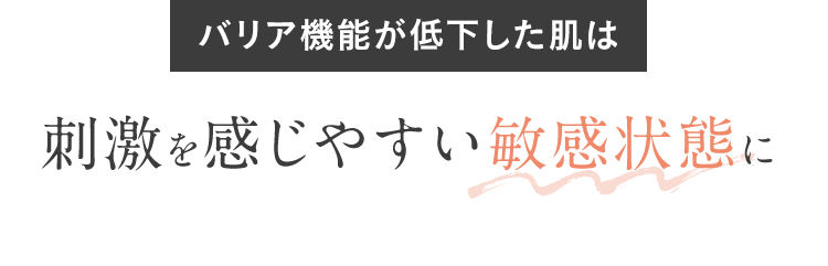 バリア機能が低下した肌は 刺激を感じやすい敏感状態に