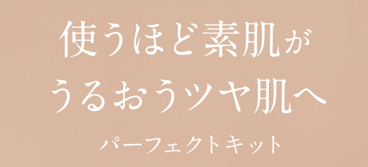 使うほど素肌がうるおうツヤ肌へ パーフェクトキット