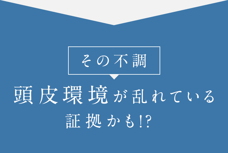 その不調 頭皮環境が乱れている証拠かも!?