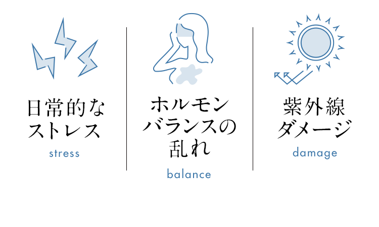 日常的なストレス ホルモンバランスの乱れ 紫外線ダメージ
