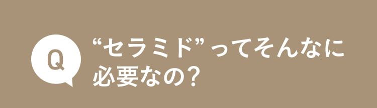 Q “セラミド”ってそんなに必要なの？