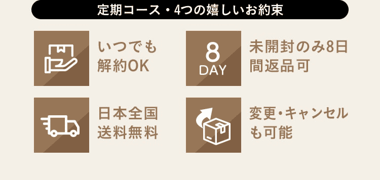 定期コース・4つの嬉しいお約束